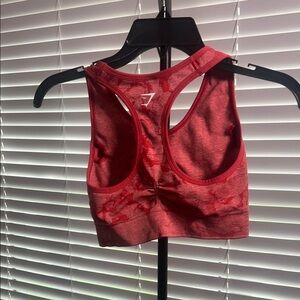 Gymshark Red Racerback Sports Bra with Mesh Panels